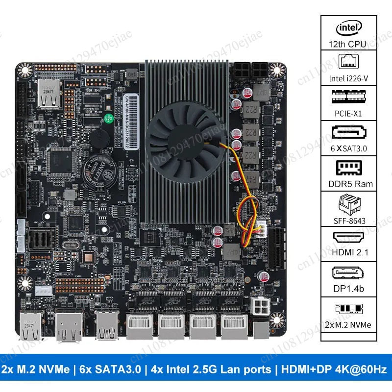 Papan Induk NAS 6-Slot N100 Mi - Nas Motherboard N100 6 Sata ulasan dan harga