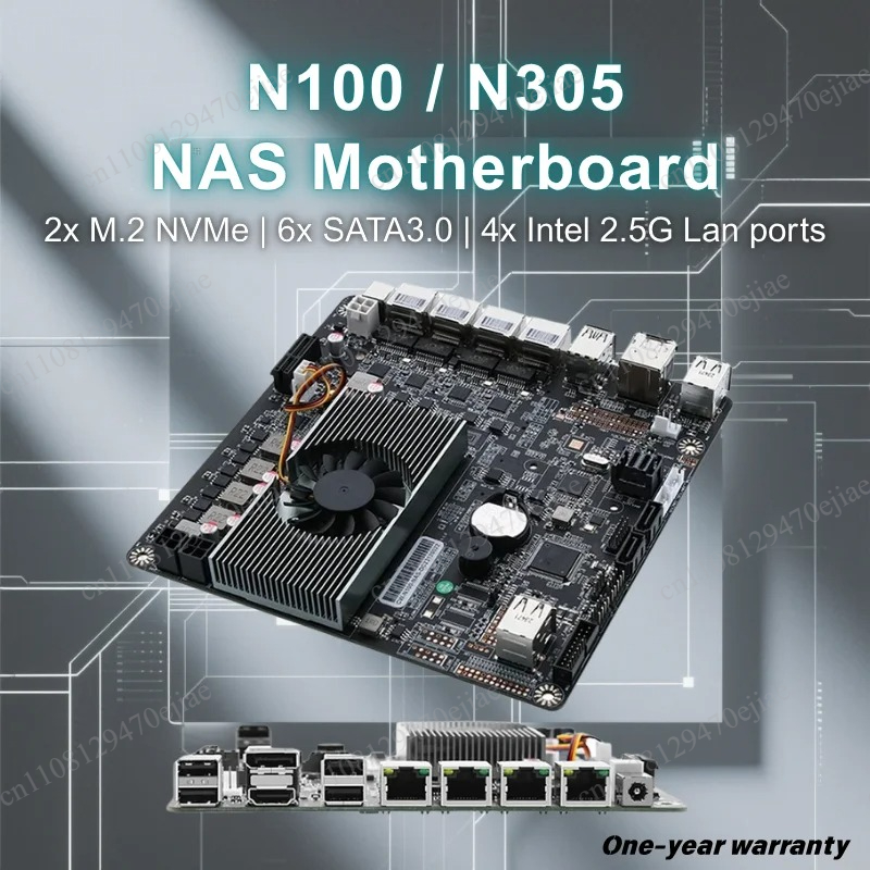 Papan Induk NAS 6-Slot N100 Mi - Nas Motherboard N100 6 Sata ulasan dan harga