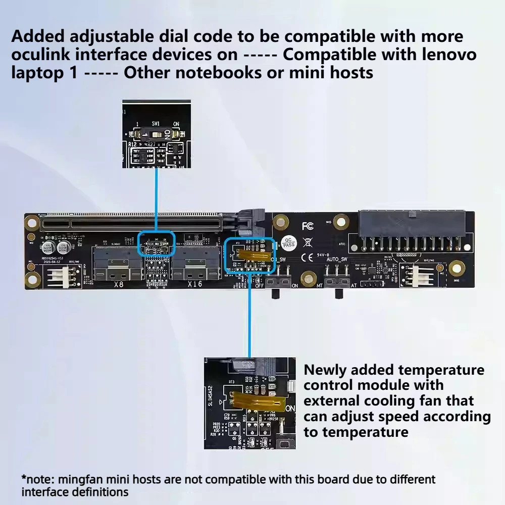Dual SlimSAS 8i Oculink Graphi - External Gpu Dock Pcie 4.0 Oculink ulasan dan harga